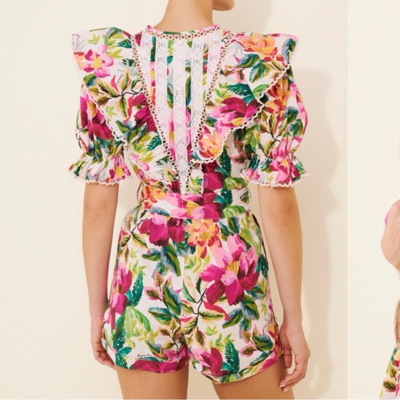 FARM Rio Painted Flowers Romper - Picture 2 of 5